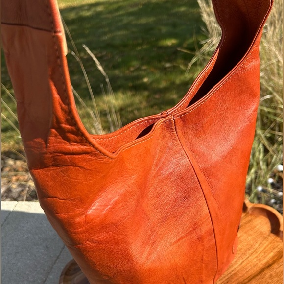 Vintage Berliner Bag Emelia Brown Leather Hobo Shoulder Bag EUC - Picture 6 of 17